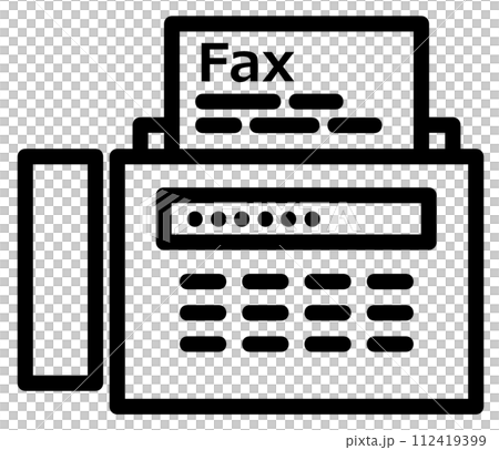 Illustration of a fax machine that can send and receive texts and documents Illustration of a fax machine that can send and receive texts and documents 112419399