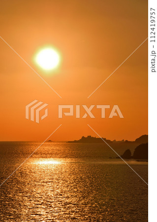 軍艦島の夕景 軍艦島の夕景 112419757