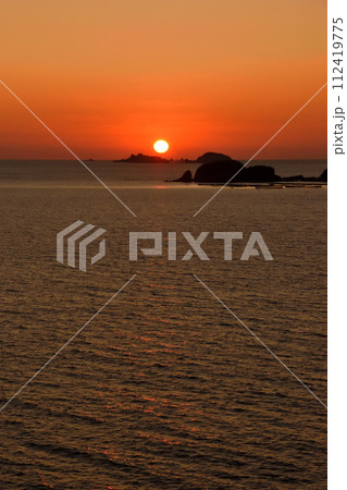 軍艦島の夕景 軍艦島の夕景 112419775