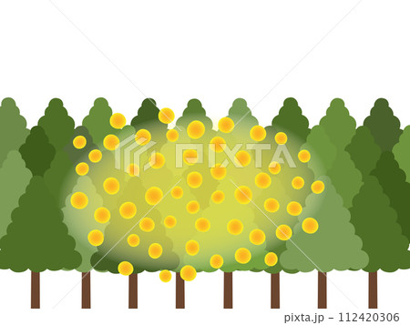 飛散量が非常に多いスギ花粉のイラスト 112420306