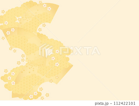 春の背景（扇と桜）4-2ベク 112422101
