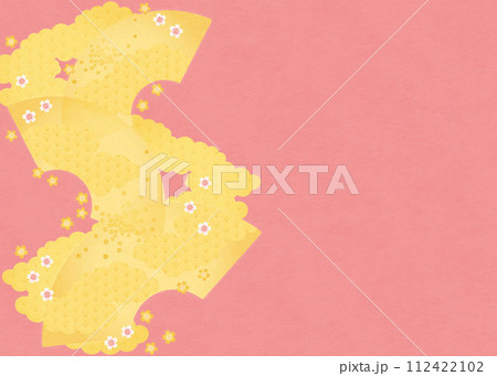 春の背景（扇と桜）4-3 112422102