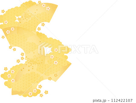 春の背景(扇と桜)4-5 春の背景(扇と桜)4-5 112422107