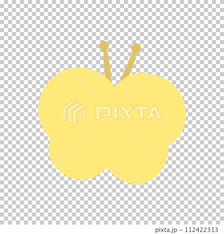 手繪黃色蝴蝶插畫-簡單可愛的蝴蝶設計素材 112422313