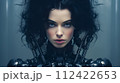 Portrait of a woman robot cyborg ai chatbot technology 112422653