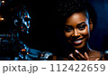 Portrait of a woman robot cyborg ai chatbot technology 112422659