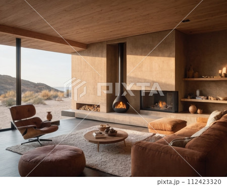 Iconic minimalist interior. 112423320