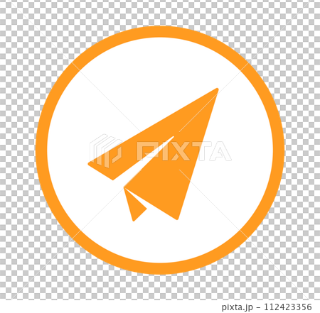 Simple orange paper airplane icon 112423356