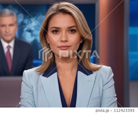 Young news anchor. 112423393