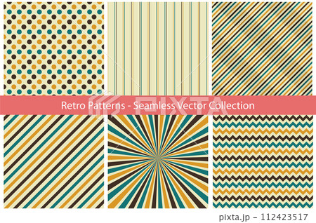 Collection of retro patterns. 112423517