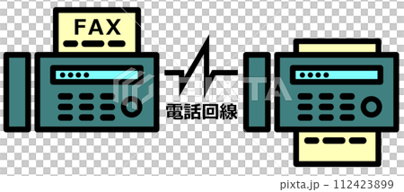 文章や書類を送受信できるファックス機器のイラスト 112423899