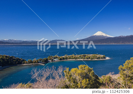 【静岡県_伊豆_大瀬崎】駿河湾越しの富士山・南アルプスが絶景 112425306
