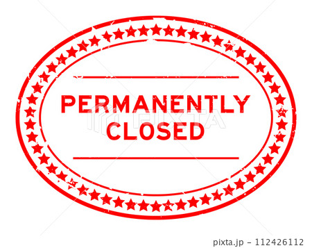Grunge red permanently closedword oval seal stamp on white background Grunge red permanently closedword oval seal stamp on white background 112426112