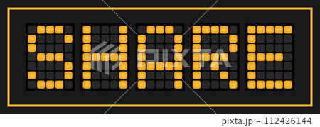 Orange color led banner in word share on black background 112426144