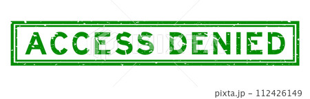 Grunge green access denied word square rubber seal stamp on white background 112426149