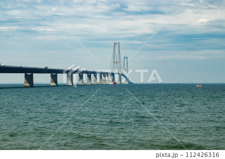 The great belt bridge, Storebelt in Denmark, connecting Zealand with Funen. 112426316