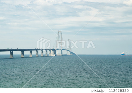 The great belt bridge, Storebelt in Denmark, connecting Zealand with Funen. 112426320