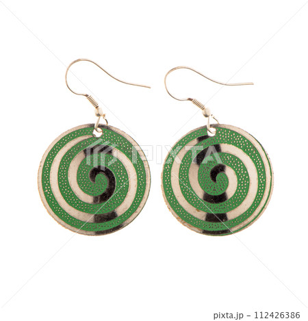 Indian traditional earrings isolated on white background Indian traditional earrings isolated on white background 112426386