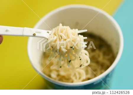 Eating Instant Noodles with a Fork.  112426526