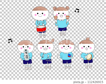 可愛的孩子演奏樂器 可愛的孩子演奏樂器 112426915