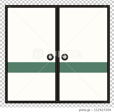 Illustration of sliding doors used as partitions in Japanese-style rooms in Japanese-style buildings 112427204