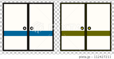 Illustration of sliding doors used as partitions in Japanese-style rooms in Japanese-style buildings 112427211