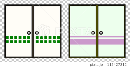 Illustration of sliding doors used as partitions in Japanese-style rooms in Japanese-style buildings 112427212