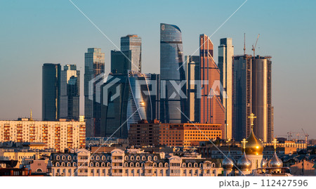 View of the Moscow International Business Center "Moscow City" on a summer day. View of the Moscow International Business Center "Moscow City" on a summer day. 112427596