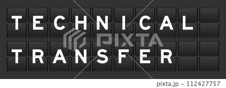 Black color analog flip board with word technical transfer on gray background 112427757