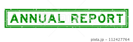 Grunge green annual report word square rubber seal stamp on white background 112427764