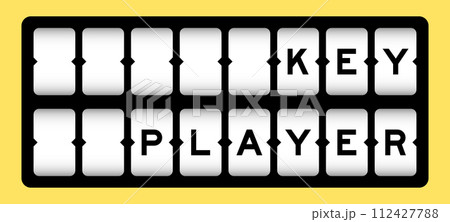 Black color in word key player on slot banner with yellow color background 112427788
