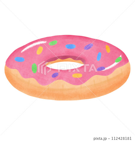 Inflatable swim ring in shape of donut Inflatable swim ring in shape of donut 112428181