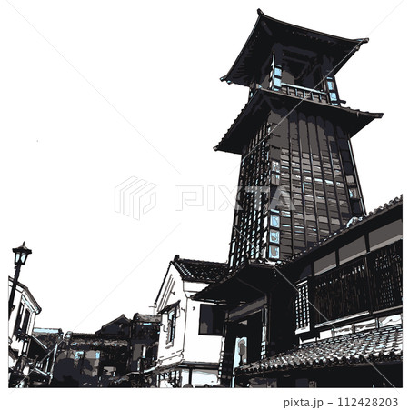 川越市の名所、時の鐘 川越市の名所、時の鐘 112428203