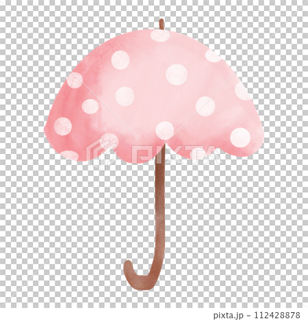 Pink polka dots umbrellas Pink polka dots umbrellas 112428878