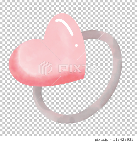 Pink heart shaped ring 112428933