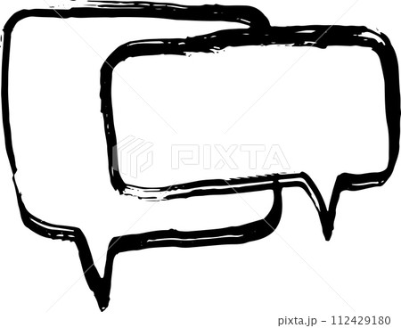 Hand Drawn Brush Ink Speech Bubble Icon 112429180