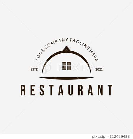 Serve Hood Restaurant Logo Vector Design Illustration Vintage, Bistro Logo, Vintage Cafe Line Art Serve Hood Restaurant Logo Vector Design Illustration Vintage, Bistro Logo, Vintage Cafe Line Art 112429428