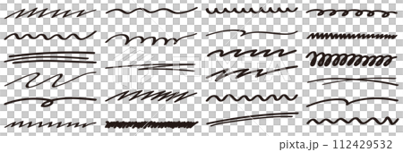 手繪線條畫框架集。手寫、向量、線條、塗鴉 112429532