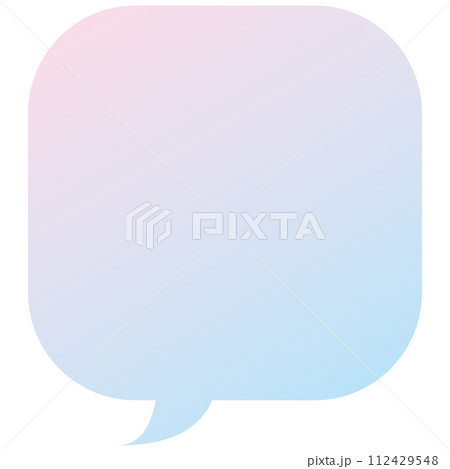 吹き出しのイラスト4【パステルカラーの2色グラデーション（ピンク・水色）】 112429548