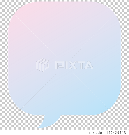 吹き出しのイラスト4【パステルカラーの2色グラデーション（ピンク・水色）】 112429548