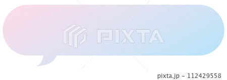 吹き出しのイラスト12【パステルカラーの2色グラデーション（ピンク・水色）】 112429558