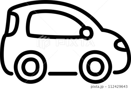 Micro city car cartoon doodle line icon 112429643