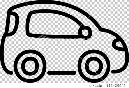 Micro city car cartoon doodle line icon 112429643