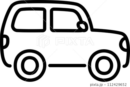 Off-road mini SUV car cartoon doodle line icon 112429652