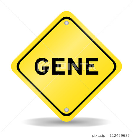 Yellow color transportation sign with word gene on white background 112429685