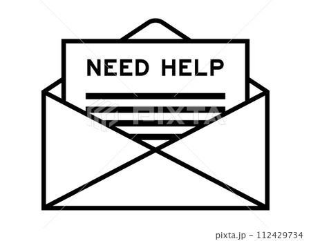 Envelope and letter sign with word need help as the headline Envelope and letter sign with word need help as the headline 112429734
