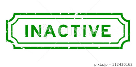 Grunge green inactive word rubber seal stamp on white background Grunge green inactive word rubber seal stamp on white background 112430162