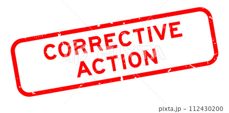 Grunge red corrective action word square rubber seal stamp on white background Grunge red corrective action word square rubber seal stamp on white background 112430200