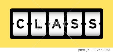Black color in word class on slot banner with yellow color background Black color in word class on slot banner with yellow color background 112430268