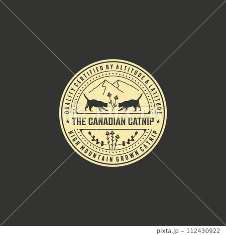Pet Shop Catnip Mountain Outdoor Vector Logo, Illustration Design of Cat Pussy Concept 112430922